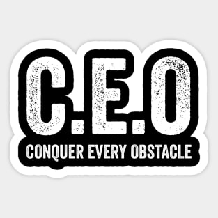 CEO Conquer Every Obstacle T-shirt, CEO Sweatshirt, Entrepreneur Sweatshirt, Entrepreneur Gift, Small Business Owner Shirt, Gift For CEO Sticker